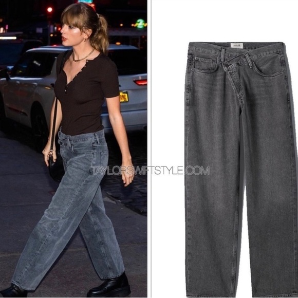 Abercrombie 90’s Slim Straight Ultra High Rise Jeans Black Size 29 cross cross - Picture 6 of 14